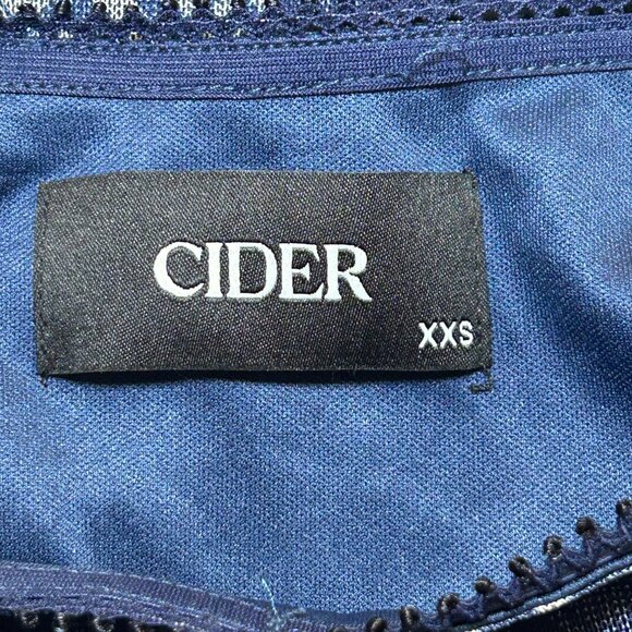 Cider Plaid Skirt Flowy Elastic Waistband Scalloped Trim Plaid Pattern Blue XXS - Picture 5 of 9